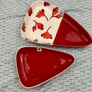 Loucarte Made in Portugal Triangular Serving Dishes Set of Two